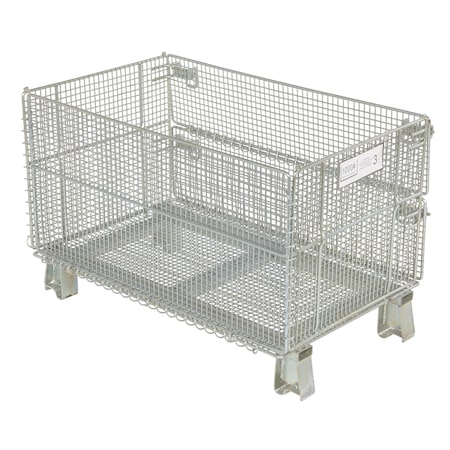 Vestil Collapsible Bulk Container 32 in L, 20 in W, 21 in H, Steel VWIRE-32H